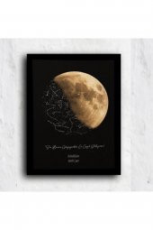 Kişiye Özel Yıldız Haritası Çerçeveli Gökyüzü Yıldız Haritası Doğum Günü Sevgiliye Hediye Tablo - 1