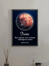 BNC DESIGN Kişiye Özel Gökyüzü Yıldız Haritası Hediye Tablo Spotify Kodlu Doğum Haritası - 1