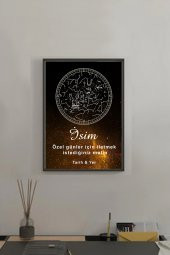 BNC DESIGN Kişiye Özel Gökyüzü Yıldız Haritası Hediye Tablo Spotify Kodlu Doğum Haritası - 1