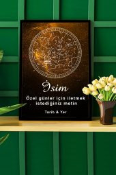 BNC DESIGN Kişiye Özel Gökyüzü Yıldız Haritası Hediye Tablo Spotify Kodlu Doğum Haritası - 1