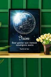 BNC DESIGN Kişiye Özel Gökyüzü Yıldız Haritası Hediye Tablo Spotify Kodlu Doğum Haritası - 1