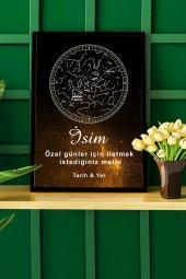 BNC DESIGN Kişiye Özel Gökyüzü Yıldız Haritası Hediye Tablo Spotify Kodlu Doğum Haritası - 2