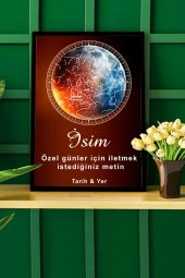 BNC DESIGN Kişiye Özel Gökyüzü Yıldız Haritası Hediye Tablo Spotify Kodlu Doğum Haritası - 1