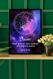 BNC DESIGN Kişiye Özel Gökyüzü Yıldız Haritası Hediye Tablo spotify kodlu doğum haritası - 1