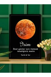 Kişiye Özel Yıldız Haritası Çerçeveli Gökyüzü Haritası Sevgiliye Hediye Tablo thumbnail 2