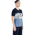 TOMMY LIFE Saks Renk Geçişli Baskı Detaylı O Yaka Standart Kalıp Erkek T-shirt - 88177 T11ER-88177 thumbnail 4