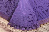 Finezza Tulip Polyester Pamuk Şönil Mürdüm Yatak örtüsü Çift Kişl. 3 Parça-1447 - 5