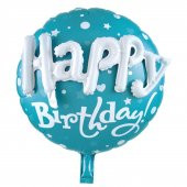 Helyuma Uyumlu 3 Boyutlu Görünümlü Folyo Balon Helyum ile Şişirebilen Happy Birthday Balon 23inç - 1