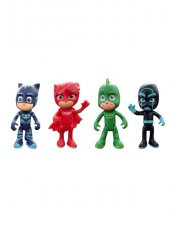 Pijamaskeliler 4lü Set Orjinal Baykuş Kız, Kedi Çocuk, Kertenkele, Gece Ninjası Figür Oyuncak Pjmask - 1