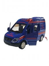 1 Adet Metal Çek-bırak Işıklı Sesli Kapıları Açılır Kapanır Kurtarma Aracı 12cm thumbnail 2