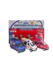 4 Adet Metal Çek-bırak Işıklı Sesli Kapıları Açılır Kapanır Kurtarma Aracı 12cm - 2