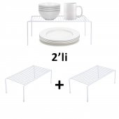 TEL ORGANİZER DOLAP DEPOLAMA RAFI 2LI SET 22X40CM BEYAZ - 5