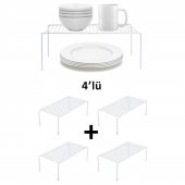 TEL ORGANİZER DOLAP DEPOLAMA RAFI 4LÜ SET 22X40CM BEYAZ - 5