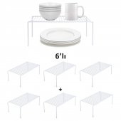 TEL ORGANİZER DOLAP DEPOLAMA RAFI 6LI SET 22X40CM BEYAZ - 5