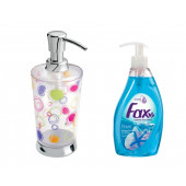 SIA-BOSP062 RENKLİ HALKALI AKRİLİK SIVI SABUNLUK VE 1 ADET 400 ML SIVI SABUN OKYANUS KOKULU - 2