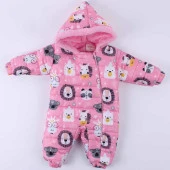 Kız Bebek Pembe Aslanlı Desenli Kozmonot Tulum - 1