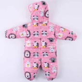 Kız Bebek Pembe Aslanlı Desenli Kozmonot Tulum - 2