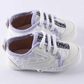 Kız Bebek Lila Simli Bağcıklı Ayakkabı - 3