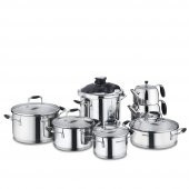 Korkmaz Flora 14 Parça Hiper Set Siyah A1758 - 1