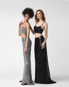 Kadın Gümüş Balık Model Kuyruklu Uzun Payet Etek thumbnail 6