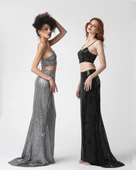 Kadın Gümüş Balık Model Kuyruklu Uzun Payet Etek thumbnail 7