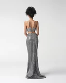 Kadın Gümüş Balık Model Kuyruklu Uzun Payet Etek thumbnail 3