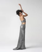 Kadın Gümüş Balık Model Kuyruklu Uzun Payet Etek thumbnail 1