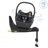 Maxi-Cosi Coral 360 Dönebilir Yatabilir İsofix Bazalı 2si Bir Arada Ana Kucağı ve Oto Koltuğu Essential Black - 1