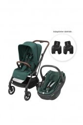 Maxi-Cosi Leona2-Coral 360 Modüler Ana Kucaklı Ultra Kompakt Çift Yönlü Seyahat Sistem Bebek Arabası Essential Green - 1
