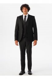 Sivri Yaka Slim Fit Siyah Erkek Takım Elbise Tk1001100114 - 1