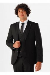 Sivri Yaka Slim Fit Siyah Erkek Takım Elbise Tk1001100114 - 2