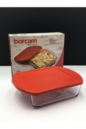 59854 Borcam Fırın Tepsisi 21x16 Cm plastik kapaklı - 1