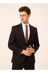 Normal Bel Slim Fit Siyah Erkek Takım Elbise Tk1000600242 - 2