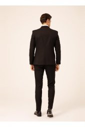 Normal Bel Slim Fit Siyah Erkek Takım Elbise Tk1000600242 - 4