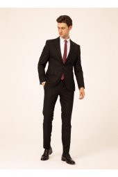 Normal Bel Slim Fit Siyah Erkek Takım Elbise Tk1000600242 - 1