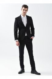 Normal Bel Slim Fit Siyah Erkek Takım Elbise Tk1000600245 - 3