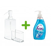 SIA-BOSP071 SÜNGERLİK BÖLMELİ AKRİLİK SIVI SABUNLUK VE 1 ADET 400 ML SIVI SABUN OKYANUS KOKULU thumbnail 3