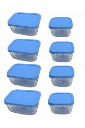 8 Parça 53733 + 53223 Saklama Kabı Mavi Pls Kapak Set - 1