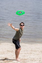 Frisbee Frizbi Fırlatma Diski Disk Atma Oyunu Çocuk Yetişkin Plaj Bahçe Oyuncak 24 cm Yeşil - 6