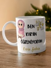 Ben Kuran Öğreniyorum Yazılı Özel Tasarım Kişiye Özel Baskılı Kupa Bardak-Kız Çocuğu thumbnail 3