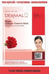 DERMAL Nemlendirici ve Pürüzsüzleştirici Gül Özlü Kolajen Maske X10 Adet - 3