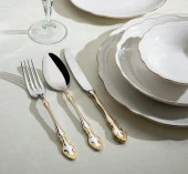 Nehir Çatal Kaşık Bıçak Takımı 89 Parça Adriana Altın - 1