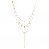 Taşlı Pırpır Üç Sıra Altın Kolye thumbnail 1