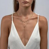 Taşlı Pırpır Üç Sıra Altın Kolye thumbnail 2