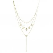 Taşlı Pırpır Üç Sıra Altın Kolye thumbnail 5