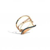 Piano Jewellery Cabaret Line Mavi Pırlanta Yüzük 14 Ayar - 1