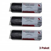 GNR Endüstriyel Jumbo Çöp Torbası Poşeti - 2 Kat - Siyah - 400 Gr. - 80x110 Cm. - 10 Adetlik 3 Rulo - 2