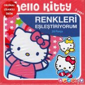 Hello Kitty Eşleştirme Yapboz Kartları 20 Parçalı Renkleri Öğreniyorum Puzzle - 1