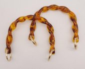 Angel Çanta Aksesuar 13 cm Burgu Model Kehribar Renk Yaylı Halkalı Akrilik Çanta Sapı - 1