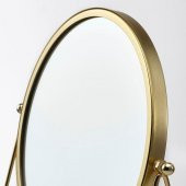 Gold Renk Masa-Makyaj Aynası, MeridyenDukkan Altın Rengi Yuvarlak-17 cm-Büyüteçli Ayna - 2